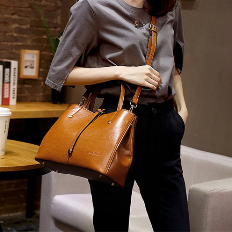 Women Faux Leather Solid Handbag Vintage Cross body Bag Mssza