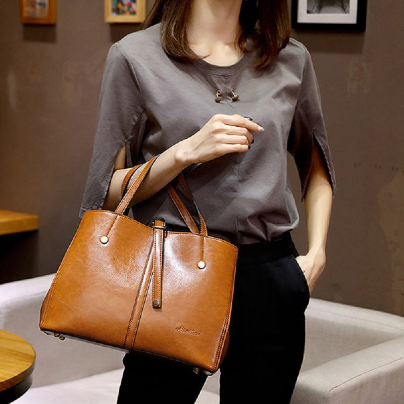 Women Faux Leather Solid Handbag Vintage Cross body Bag Mssza