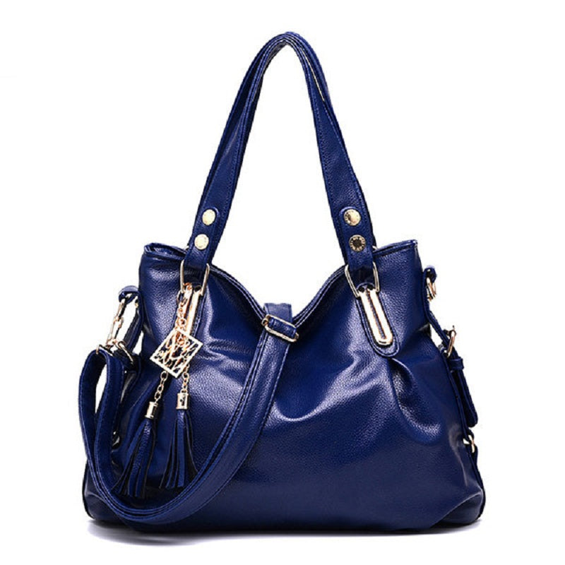 Women Faux Leather Tassel Soft Leather Handbags Mssza