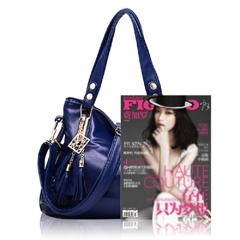 Women Faux Leather Tassel Soft Leather Handbags Mssza