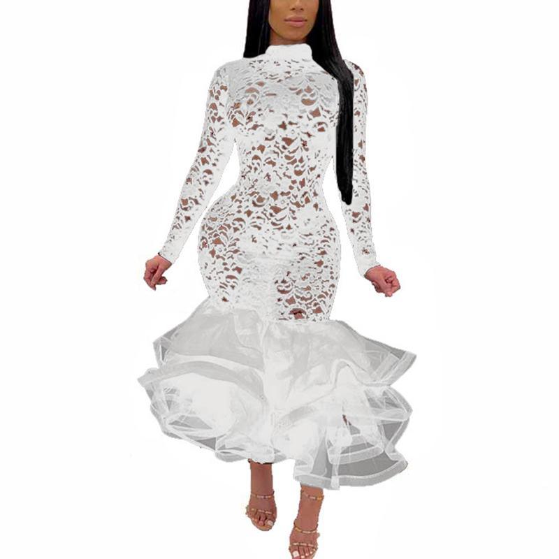 Hollow Out Dress Spring Winter Long Sleeve Dress Mssaz Desses
