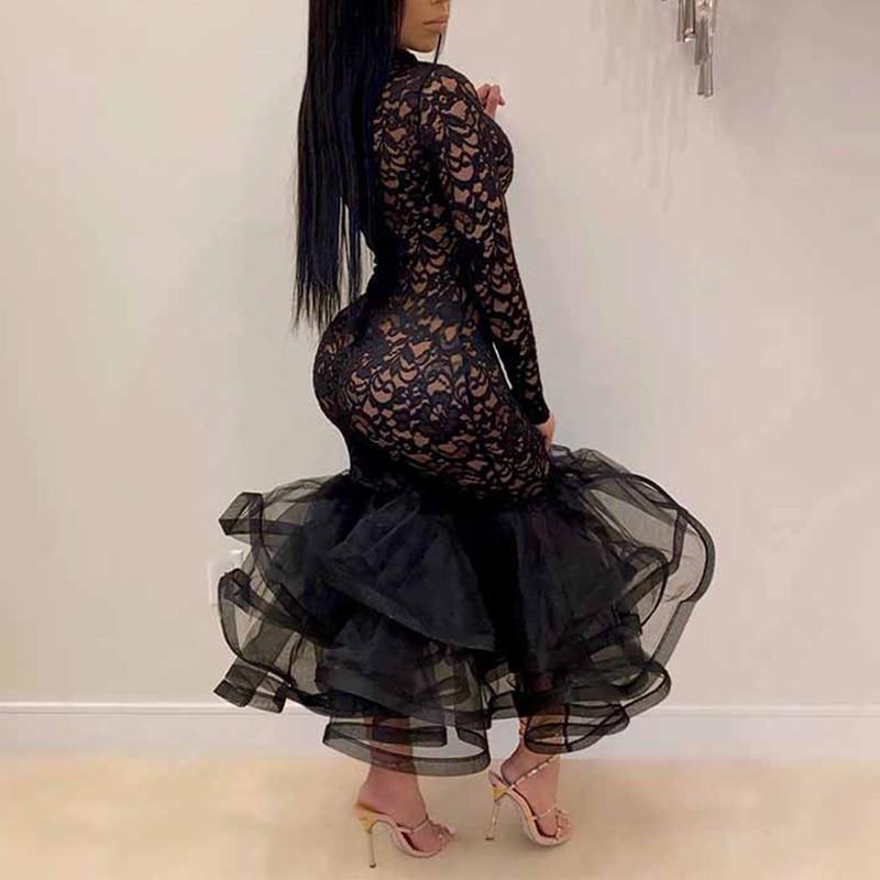 Hollow Out Dress Spring Winter Long Sleeve Dress Mssaz Desses