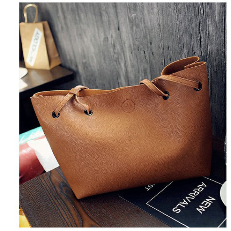 Large Capacity 2Pcs Tote with Optional Strap Styles Matching Wallet Handbags Mssza