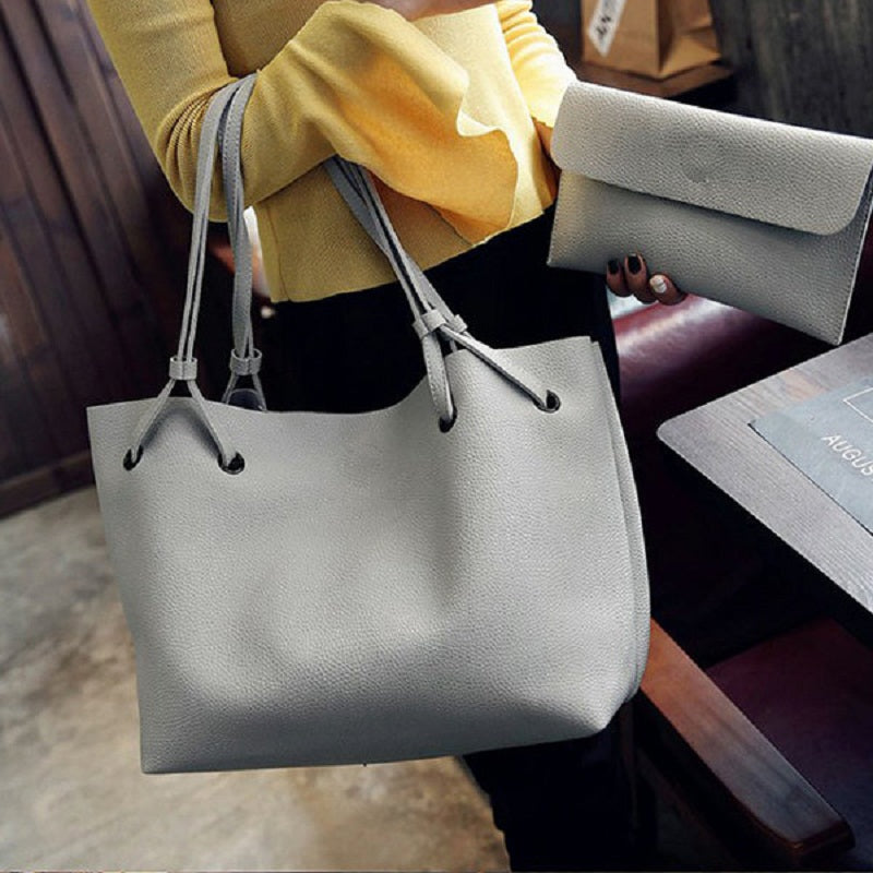 Large Capacity 2Pcs Tote with Optional Strap Styles Matching Wallet Handbags Mssza