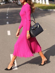 O Neck Long Sleeve Winter Dress Mssaz Desses