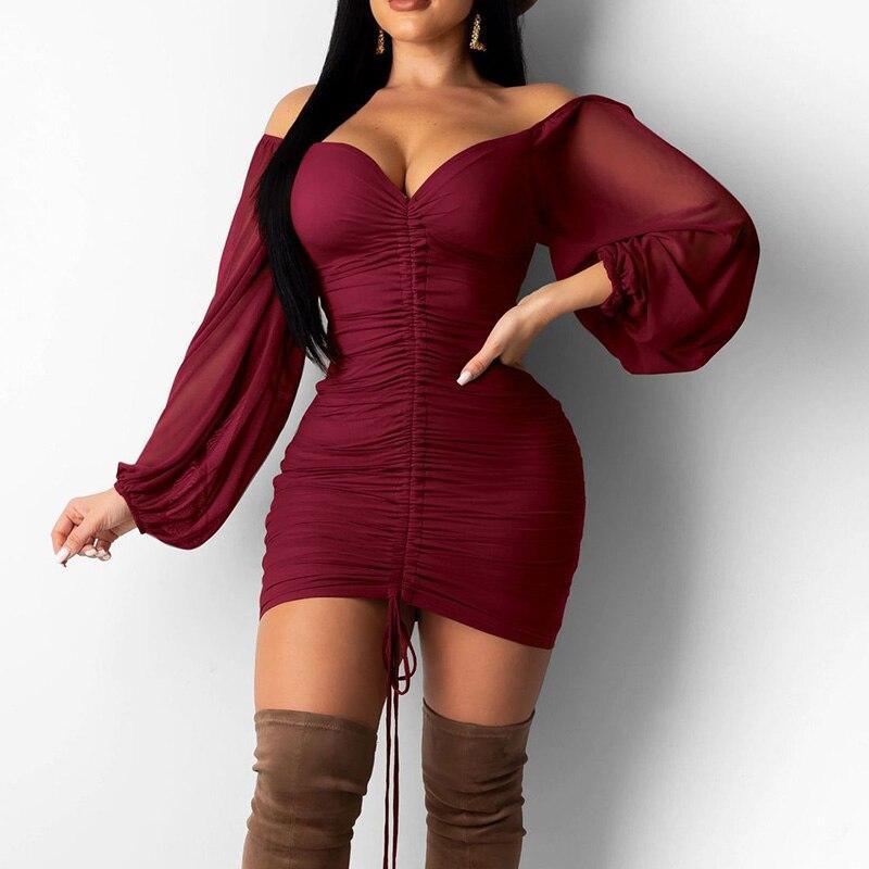 Lace Up Bodycon Dress Spring Party Dresses Mssaz Desses