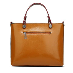 Women Oil Wax Leather Tote Bag Retro Shoulder Bags Handbags Mssza