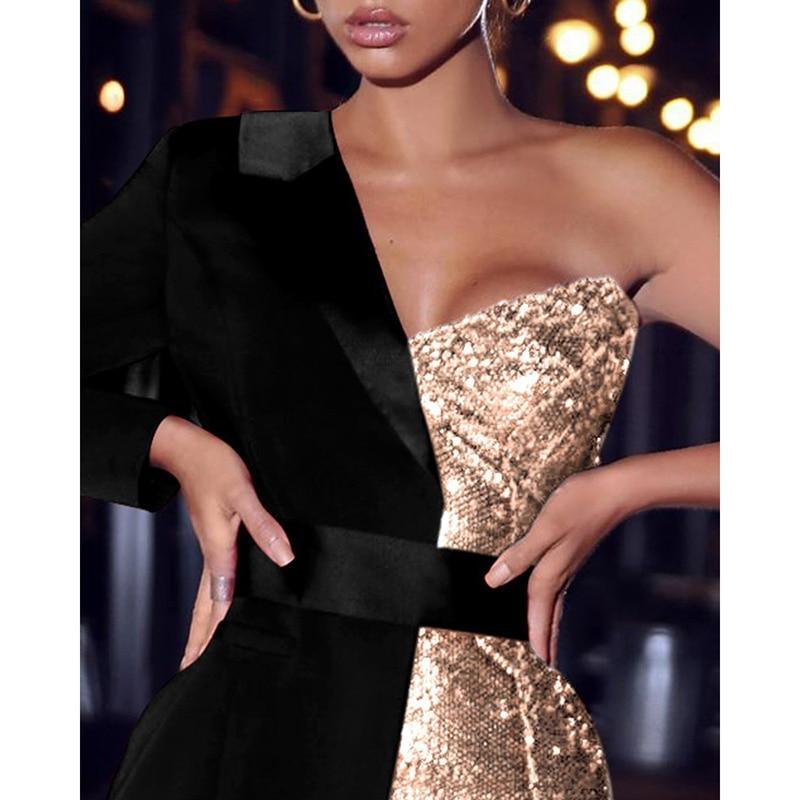Sequined Patchwork Sey Dress Mssaz Desses