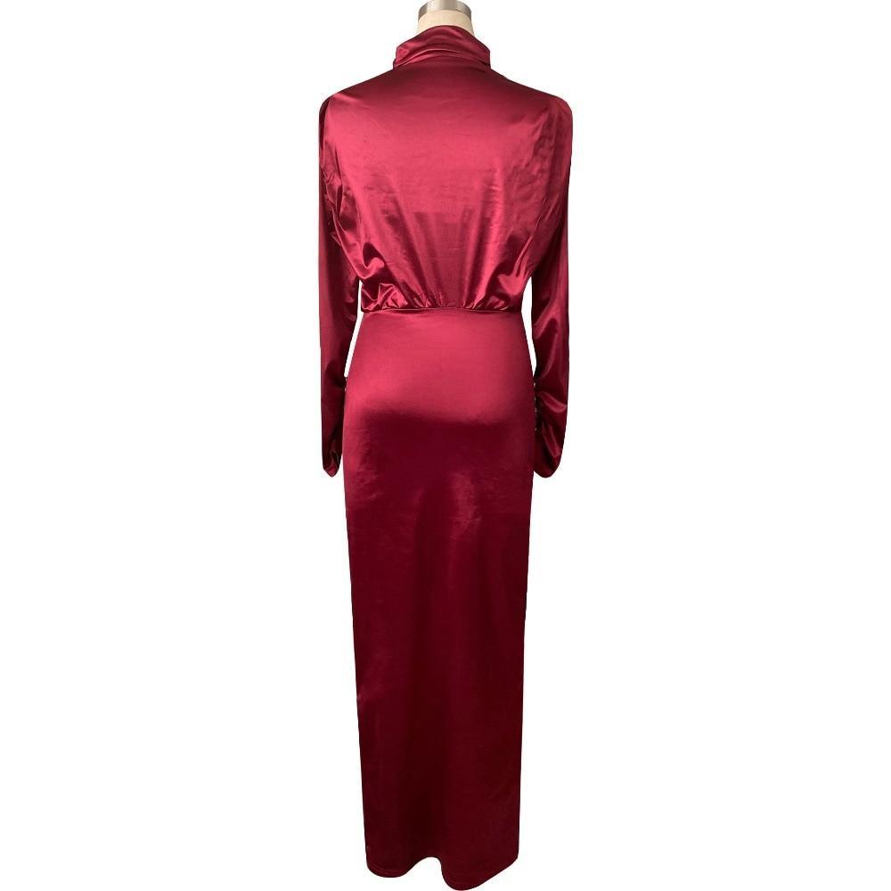Splits Long Sleeve Maxi Dress Mssaz Desses