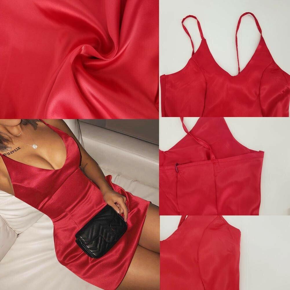 Sleeveless Solid Mini Dress Ladies Strappy V-Neck  Holiday Beach Casual Slim Dress Sundress New Mssaz Desses
