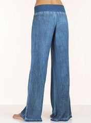 Women Soft Denim Hip Hugger Bell Bottom Pants Mssza
