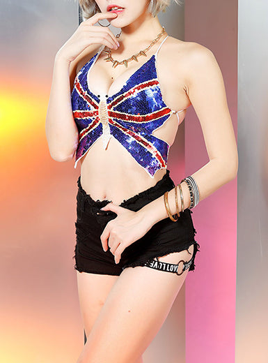 Women Split Elastic Strap and Ring Leg Denim Shorts Mssza