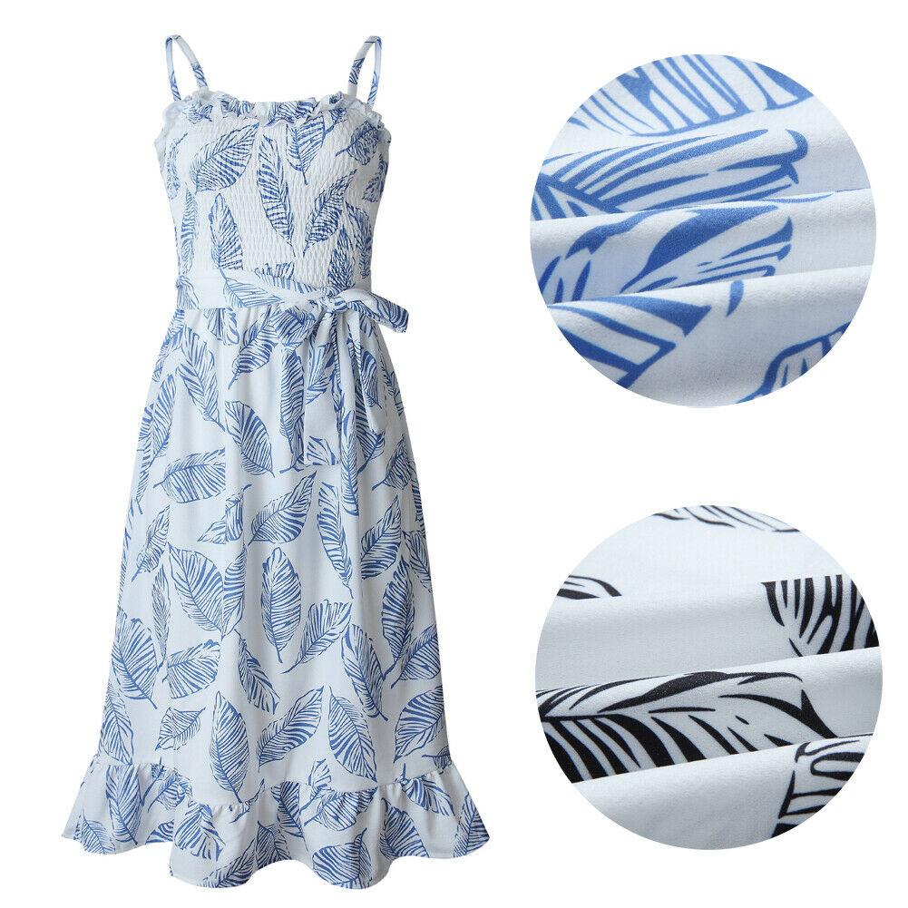 Boho Party Dress Ladies Sleeveless High Waist Holiday Beach Casual Floral Swing Long Sundress Mssaz Desses
