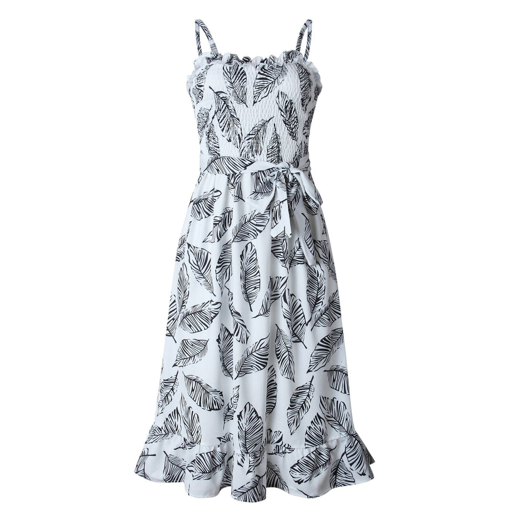 Boho Party Dress Ladies Sleeveless High Waist Holiday Beach Casual Floral Swing Long Sundress Mssaz Desses