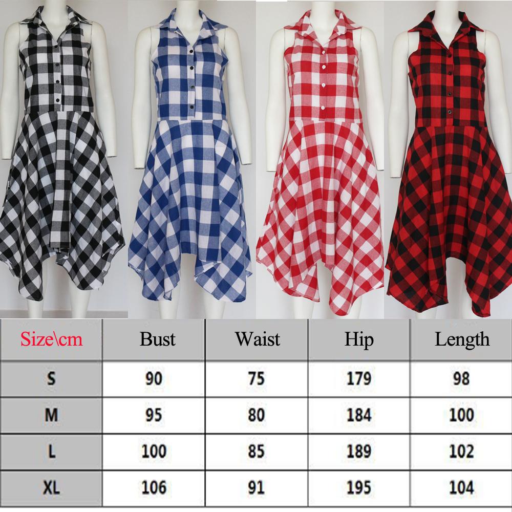 Casual Dress OL Ladies Sleeveless Plaid Shirt Dress Elegant Party Pleated Irregular Dress Lady Clothes Mssaz Desses