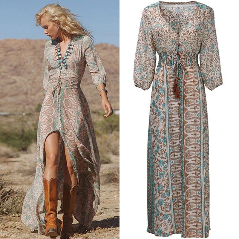 Chiffon Boho Long Maxi Dress Mssaz Desses
