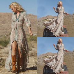 Chiffon Boho Long Maxi Dress Mssaz Desses