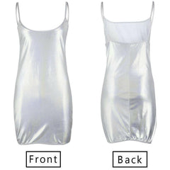 Sequin Glitter Strap Mini Dress  Ladies V Neck Bodycon Beach Backless Short Mini Sundress Mssaz Desses