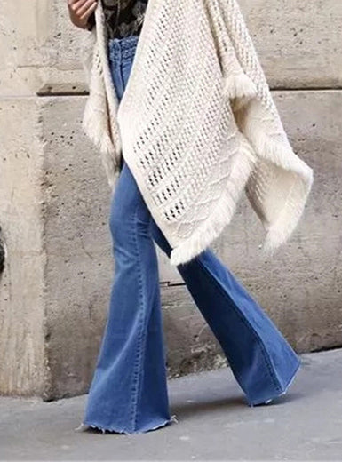 Vintage Style Faded Denim Bell Jeans Mssza