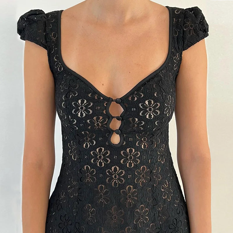 Lace Trim Mini Dress Spaghetti Strap Backless Short Bodycon Lace Dress Mssaz Desses