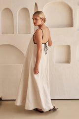 Halter Swing Backless Sleeveless Cotton Line Casual Maxi Dress Mssaz Desses
