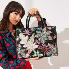 Shiny Random Pattern Large Capacity Handheld Tote Bag Mssza