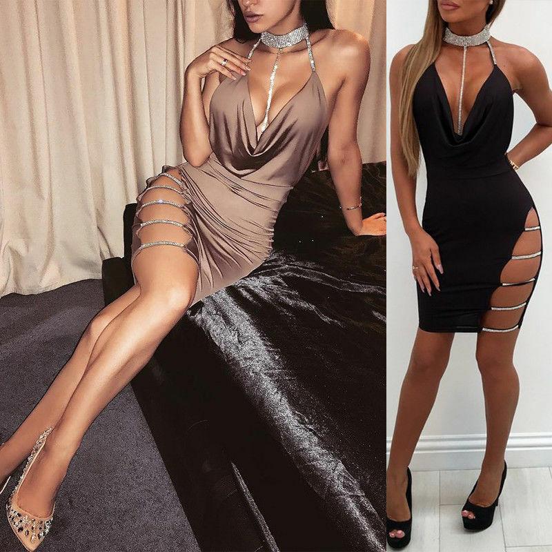 Sleeveless Bandage Bodycon Dress Ladies   Evening Party Clubwear Slim Short Mini Dress Mssaz Desses