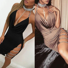 Sleeveless Bandage Bodycon Dress Ladies   Evening Party Clubwear Slim Short Mini Dress Mssaz Desses