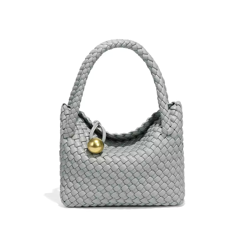 Woven Small Vegan Leather Purse Tote Handbag Hobo Bag Mssza