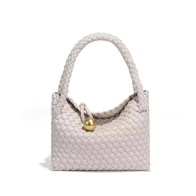 Woven Small Vegan Leather Purse Tote Handbag Hobo Bag Mssza
