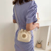 Woven Straw Knit Flower Beach Shoulder Messenger Bucket Bag Handbag Mssza