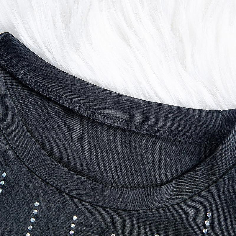 XXL plus size diamonds bodycon dress slim fit mini long sleeve dress  night club party dresses Tight vestidos mujer Mssaz Desses