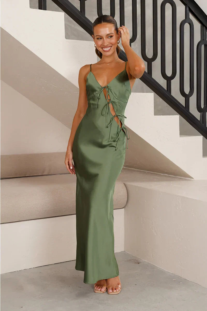 Isadora Maxi Dress Olive Mssaz Desses