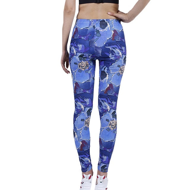 Yoga Pants Flower Print Sports Workout Stretch Running Activewear Mssza