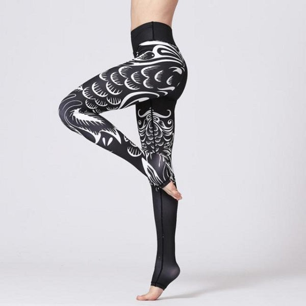Yoga Pants High Waist Sports Leggings Long Tights Floral Running Mssza