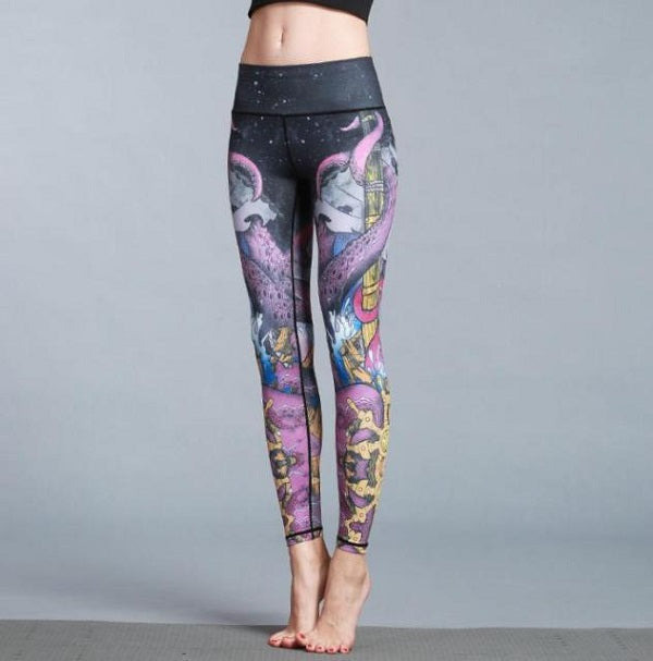 Yoga Pants High Waist Trainer Long Tights Push Up Running Mssza