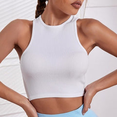 Yoga Tank Crop Top High Elastic Sports T-shirts Sportswear Mssza