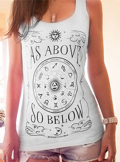 Zodiac Themed Tank Top Mssza