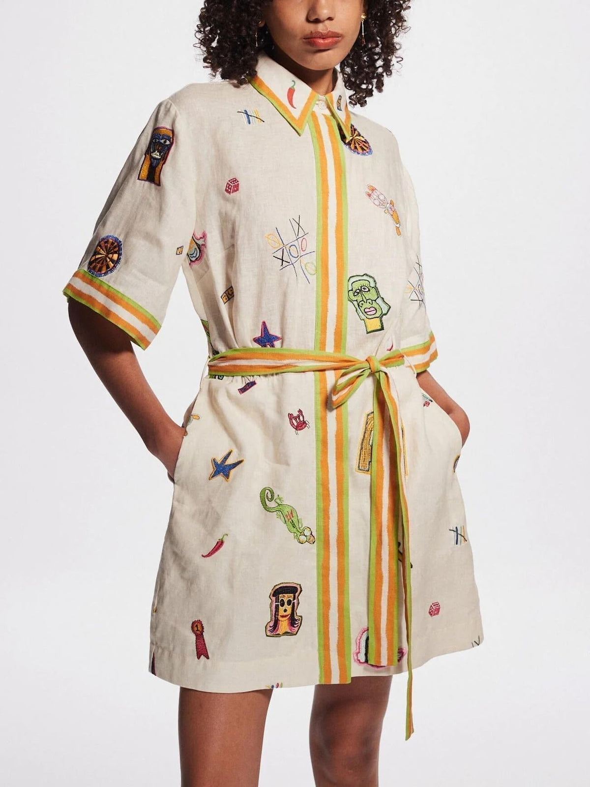 Unique Vintage Fun Shirt Style Mini Dress Mssaz Desses