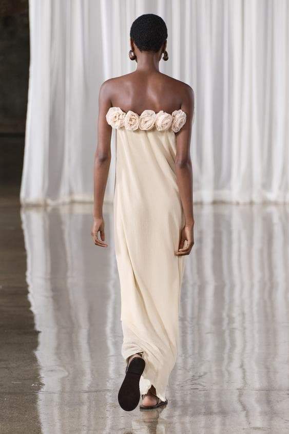 Alva Floral Knit Strapless Maxi Dress Mssaz Desses