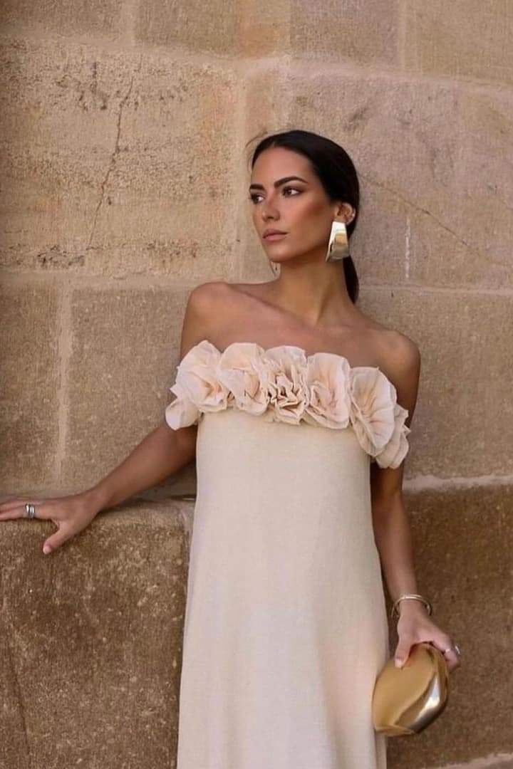 Alva Floral Knit Strapless Maxi Dress Mssaz Desses