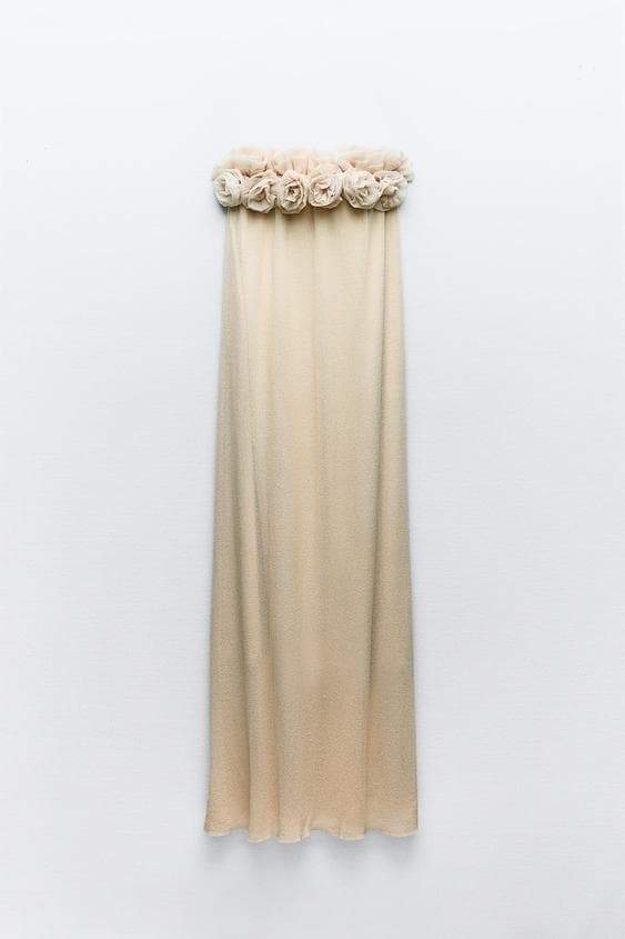 Alva Floral Knit Strapless Maxi Dress Mssaz Desses