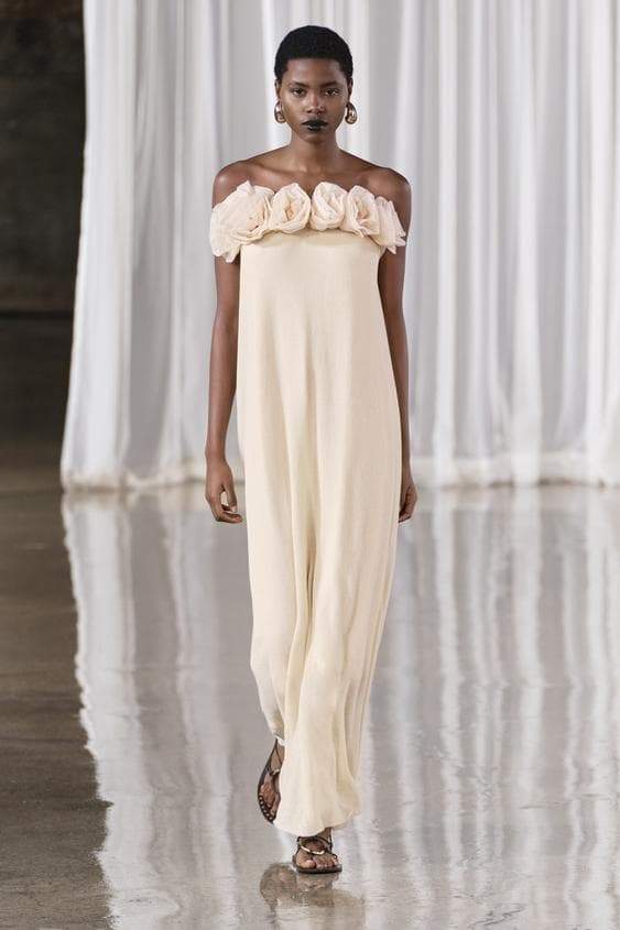 Alva Floral Knit Strapless Maxi Dress Mssaz Desses