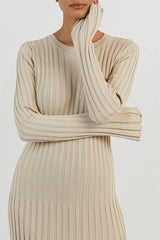 Antonia Rib Flare Maxi Knit Dress Mssaz Desses