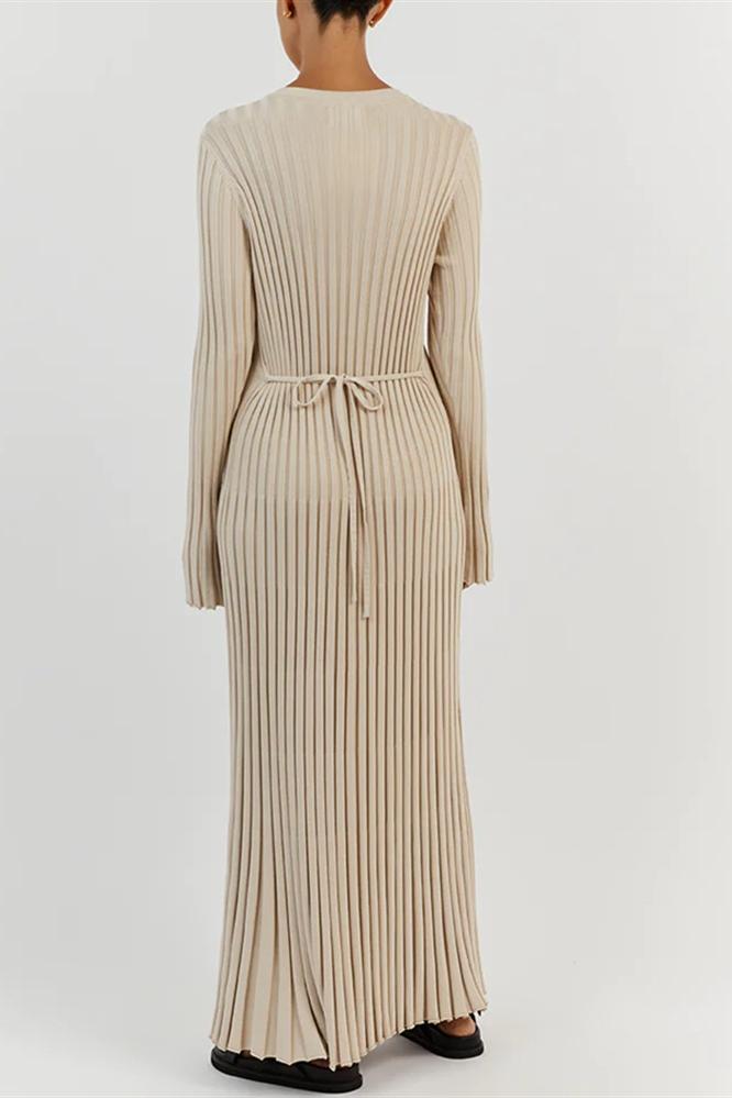 Antonia Rib Flare Maxi Knit Dress Mssaz Desses