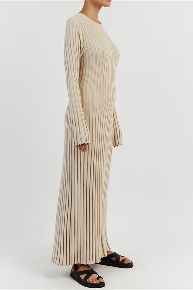 Antonia Rib Flare Maxi Knit Dress Mssaz Desses