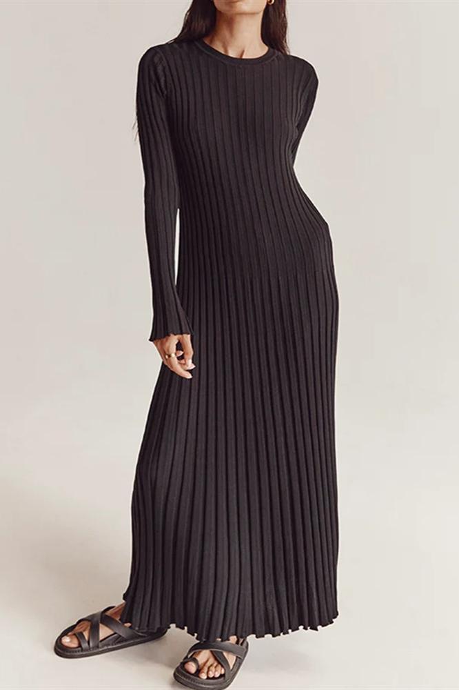 Antonia Rib Flare Maxi Knit Dress Mssaz Desses