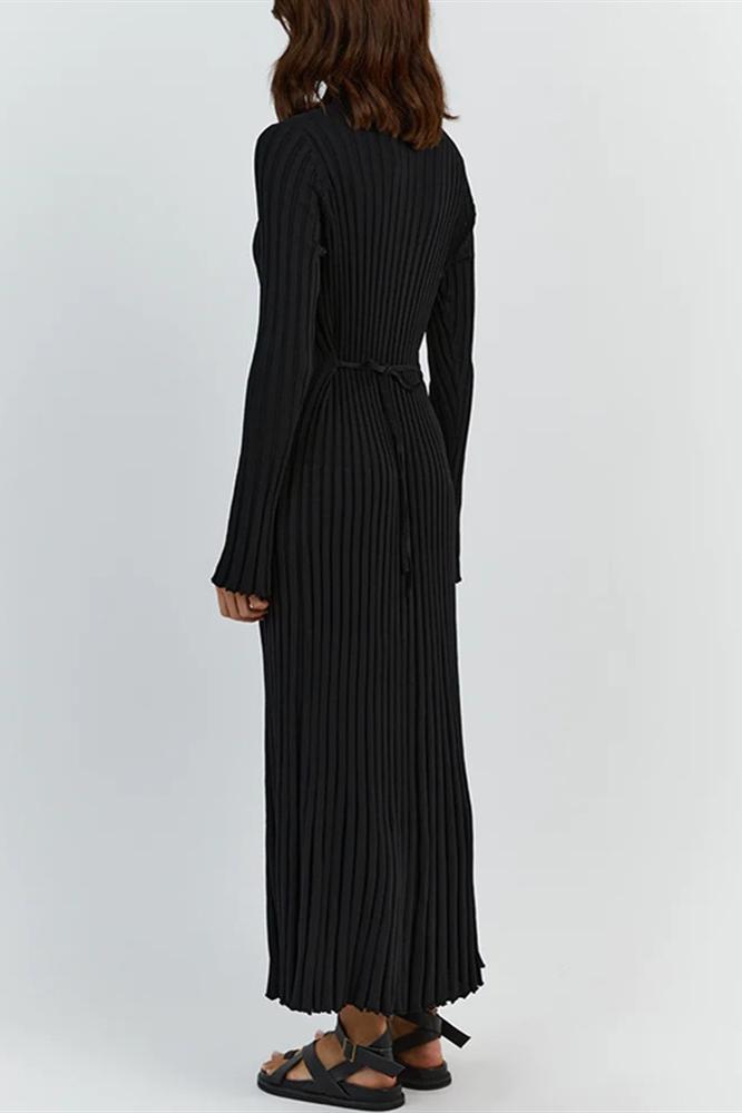 Antonia Rib Flare Maxi Knit Dress Mssaz Desses