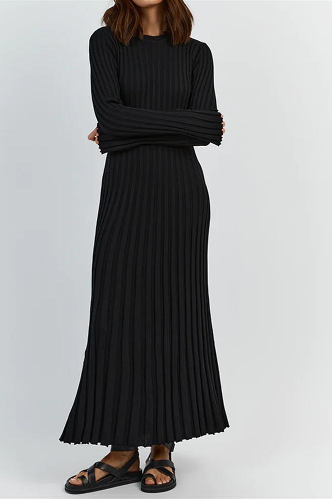 Antonia Rib Flare Maxi Knit Dress Mssaz Desses