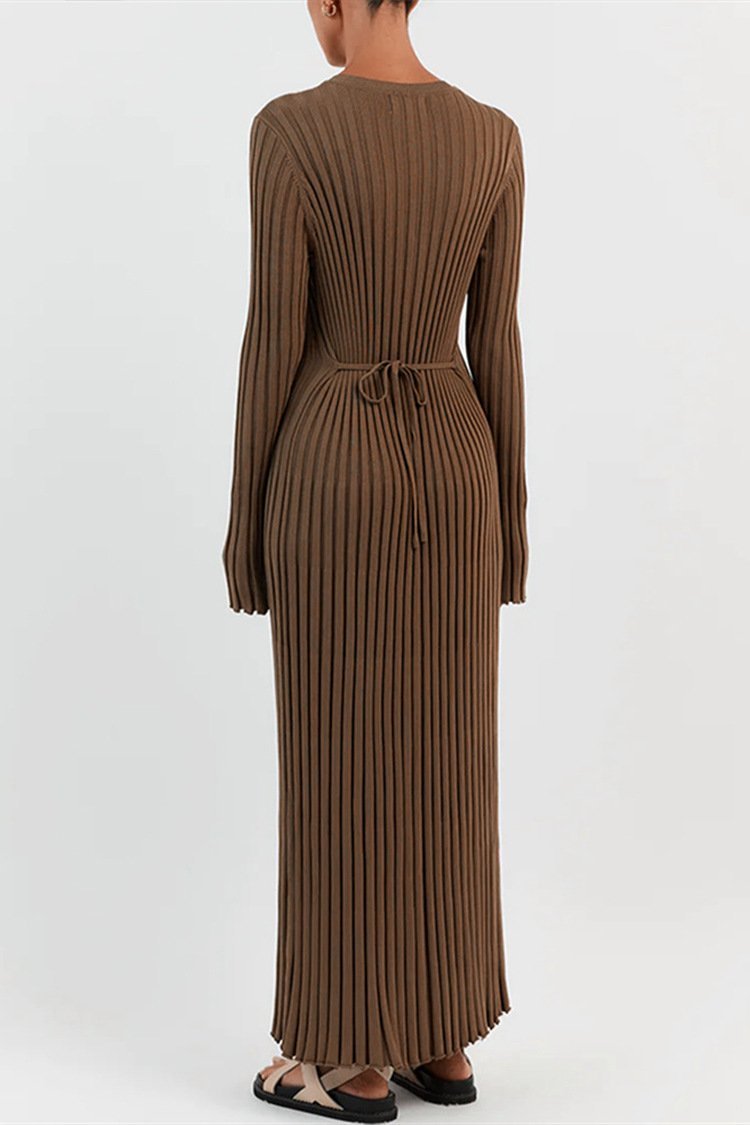 Antonia Rib Flare Maxi Knit Dress Mssaz Desses